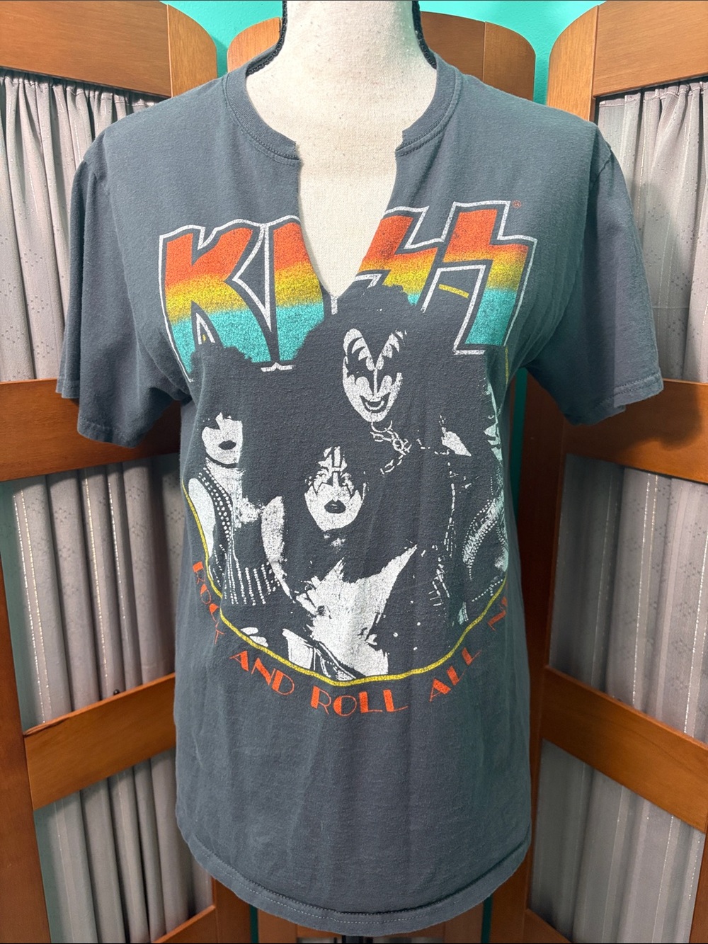 MAD Engine Black KISS Rainbow Logo Short Sleeve Tee